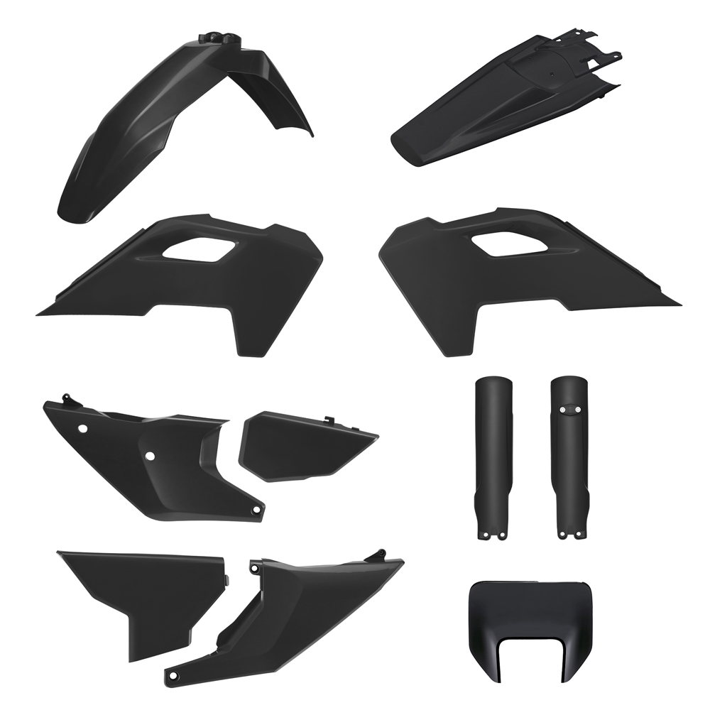 BOX KIT INC FORK GUARDS HUSQVARNA TE/FE 24-25 BLACK